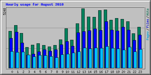 Hourly usage for August 2010