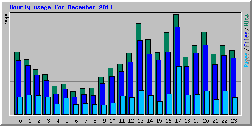 Hourly usage for December 2011