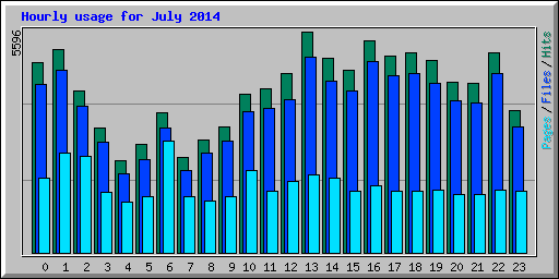 Hourly usage for July 2014