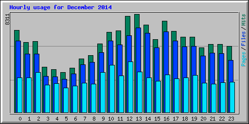 Hourly usage for December 2014