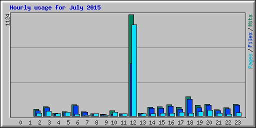 Hourly usage for July 2015