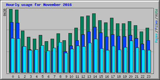 Hourly usage for November 2016