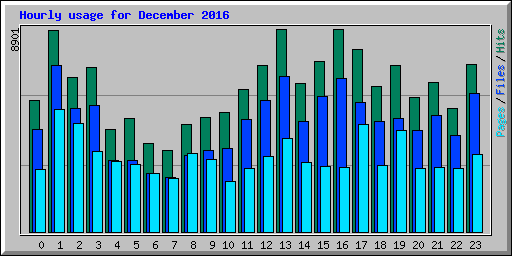 Hourly usage for December 2016