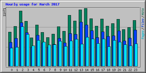 Hourly usage for March 2017