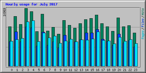 Hourly usage for July 2017