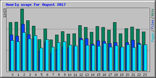 Hourly usage for August 2017