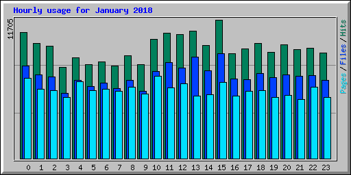 Hourly usage for January 2018