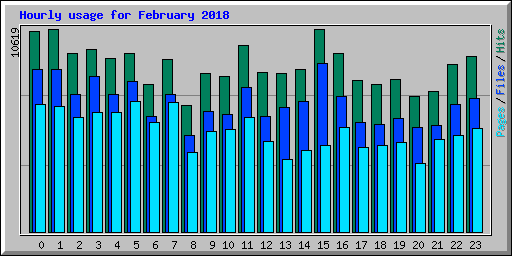 Hourly usage for February 2018