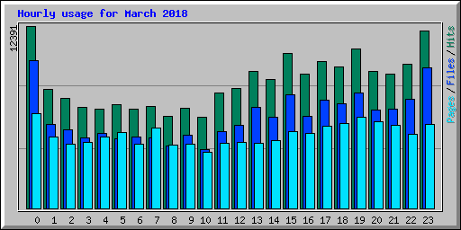 Hourly usage for March 2018